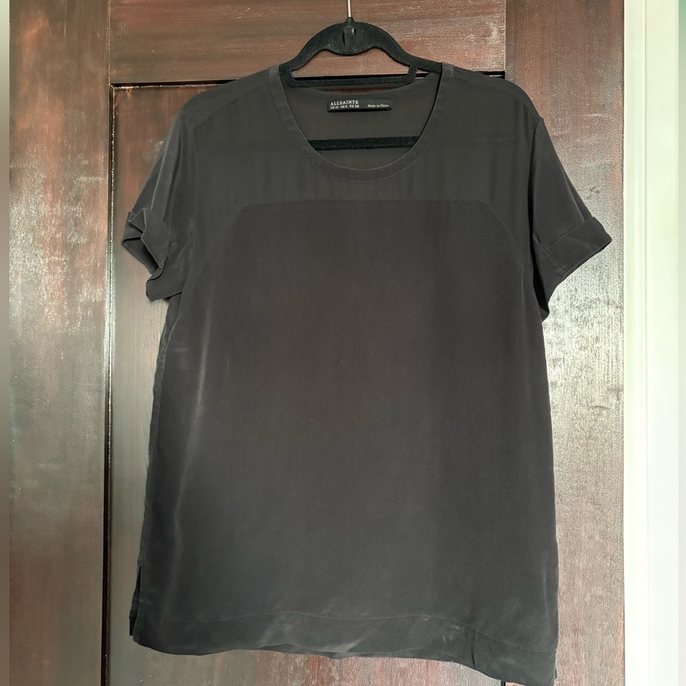All Saints silk black blouse (OBO)